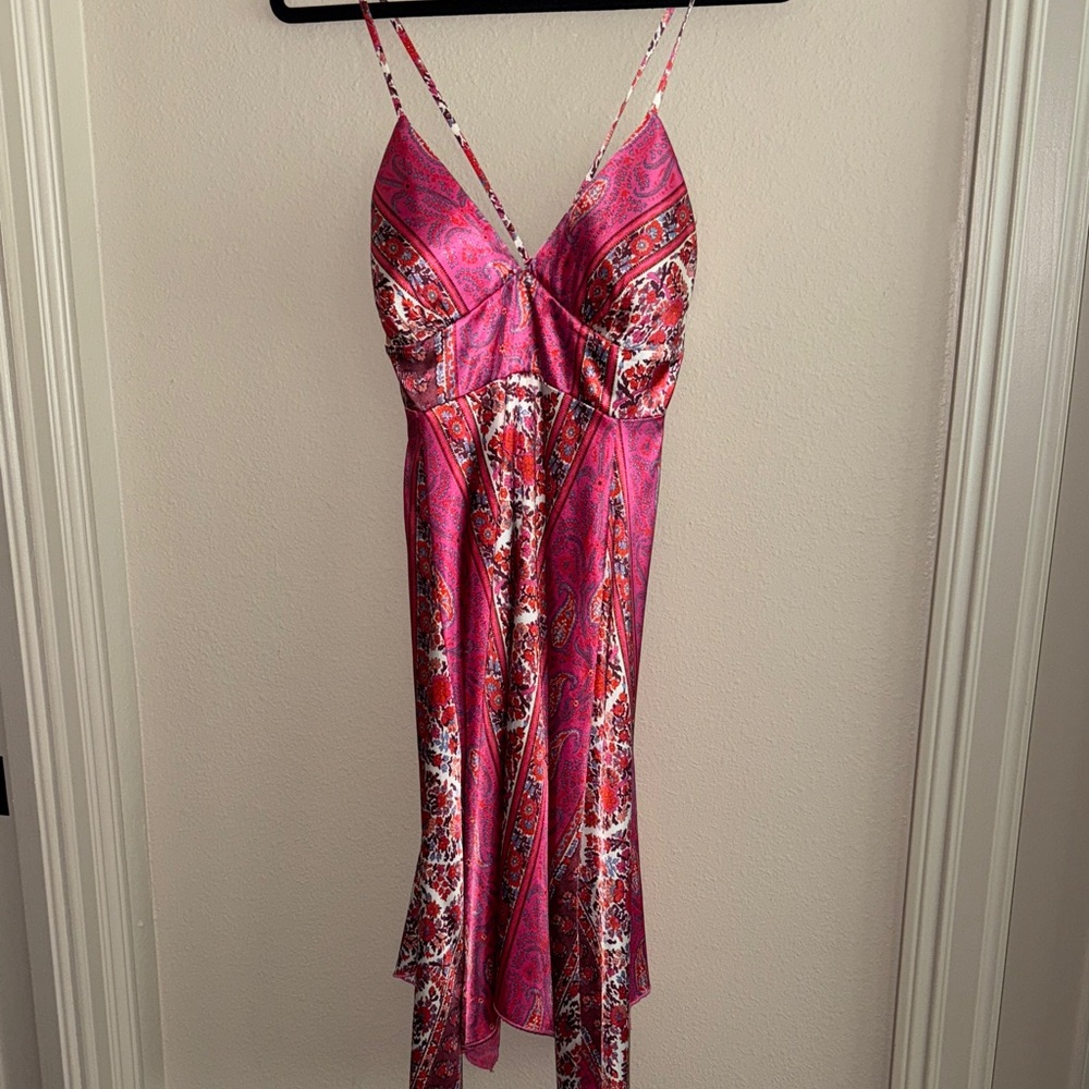 Adrienne Vittadini Vibrant Pink Paisley Dress